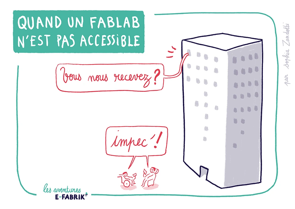 immeuble fauteuil roulant, anecdotes dessinées, efabrik, Problèmes d'accessibilité pour les personnes handicapées