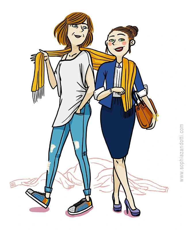 illustration mere fille mode échange vêtements illustratrice orléans mode